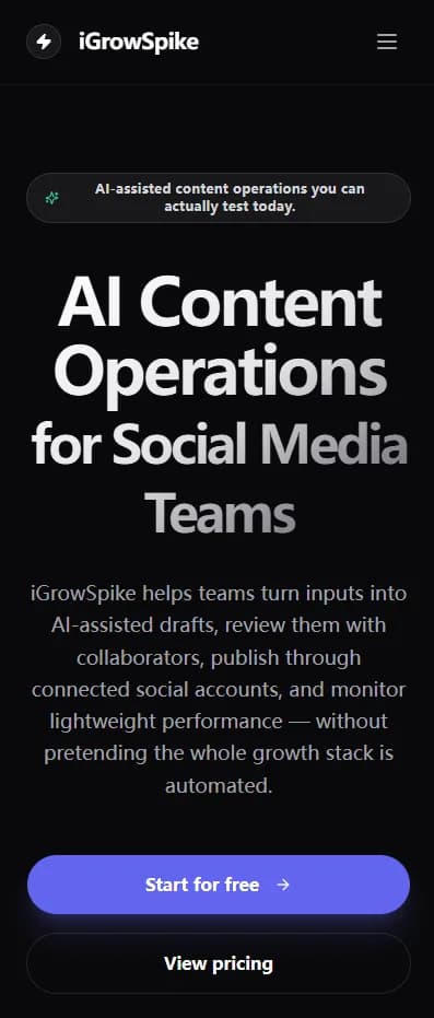 iGrowSpike mobile preview